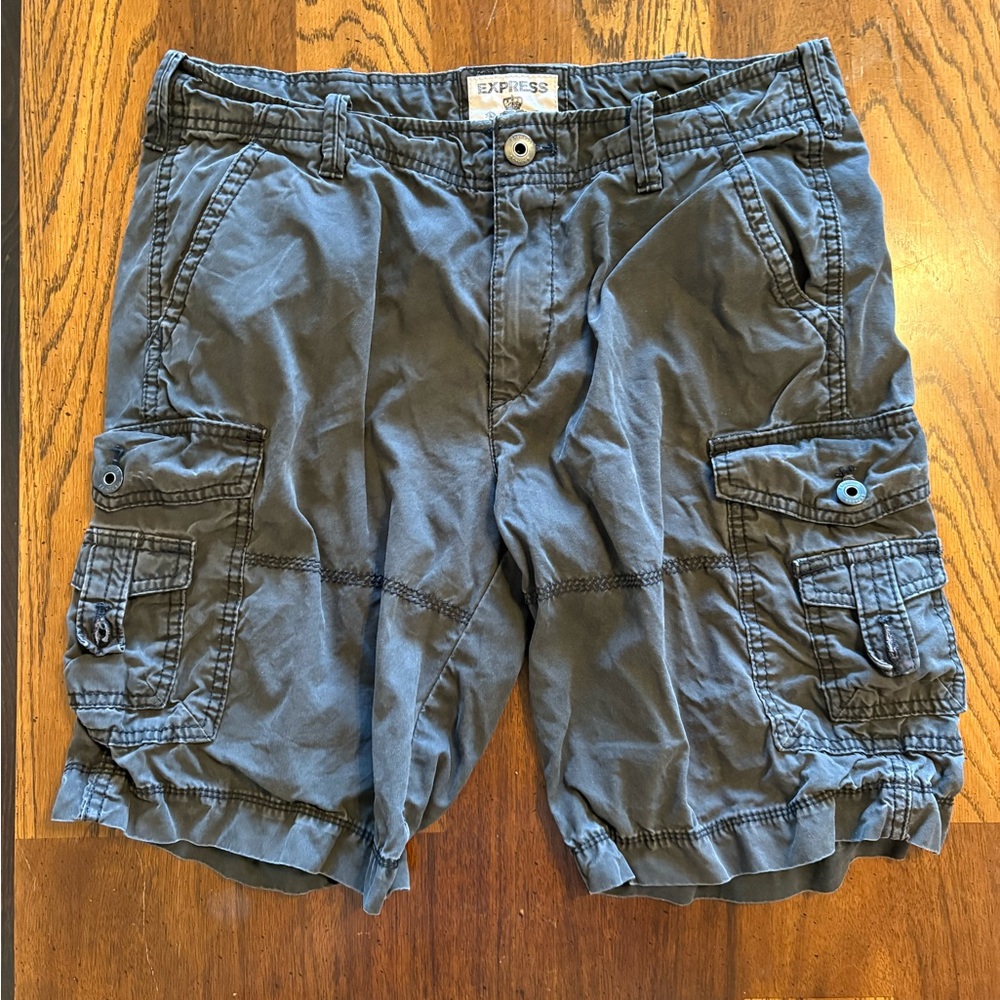 Express Men's Cargo Shorts - Slate Gray